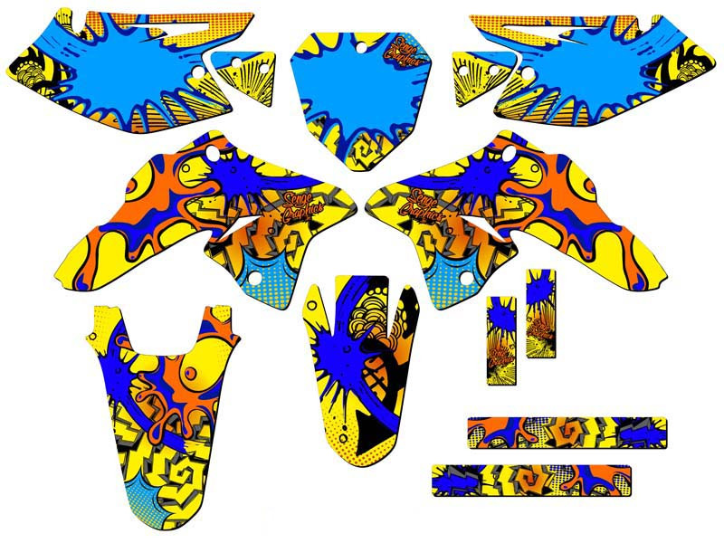 Suzuki DRZ 125 Dirt Bike Graphics Kit - ZANY | SENGE GRAPHICS INC