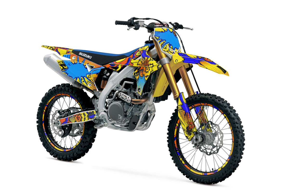 Suzuki RM 85 Dirt Bike Graphics Kit - ZANY | SENGE GRAPHICS INC