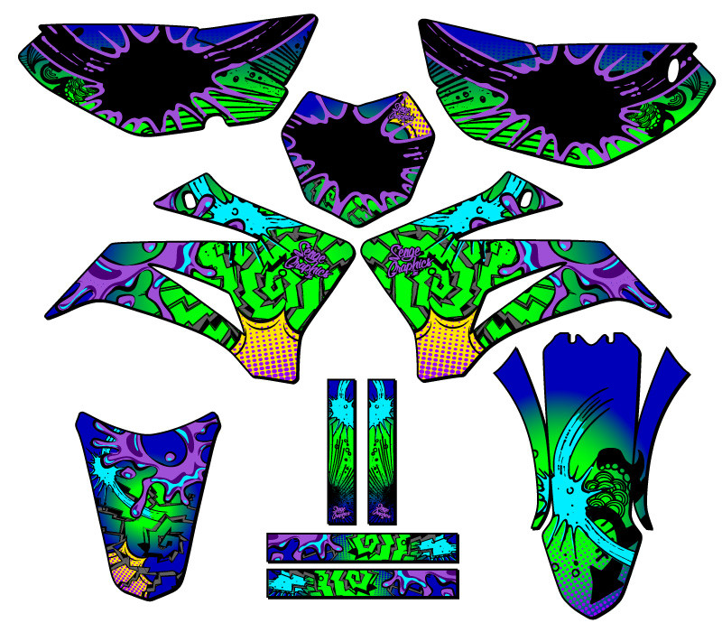 Yamaha TTR 125 Dirt Bike Graphics Kit - ZANY | SENGE GRAPHICS INC