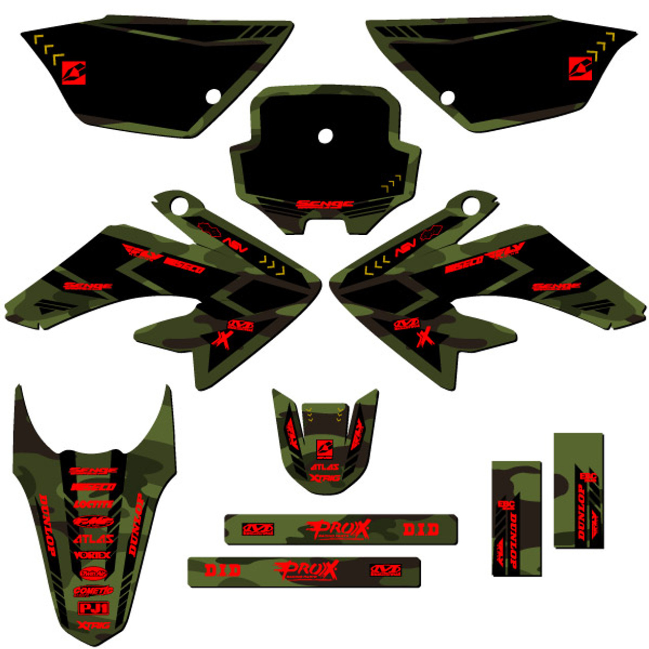 Honda CRF 100 Dirt Bike Graphics Kit - APACHE | SENGE GRAPHICS INC