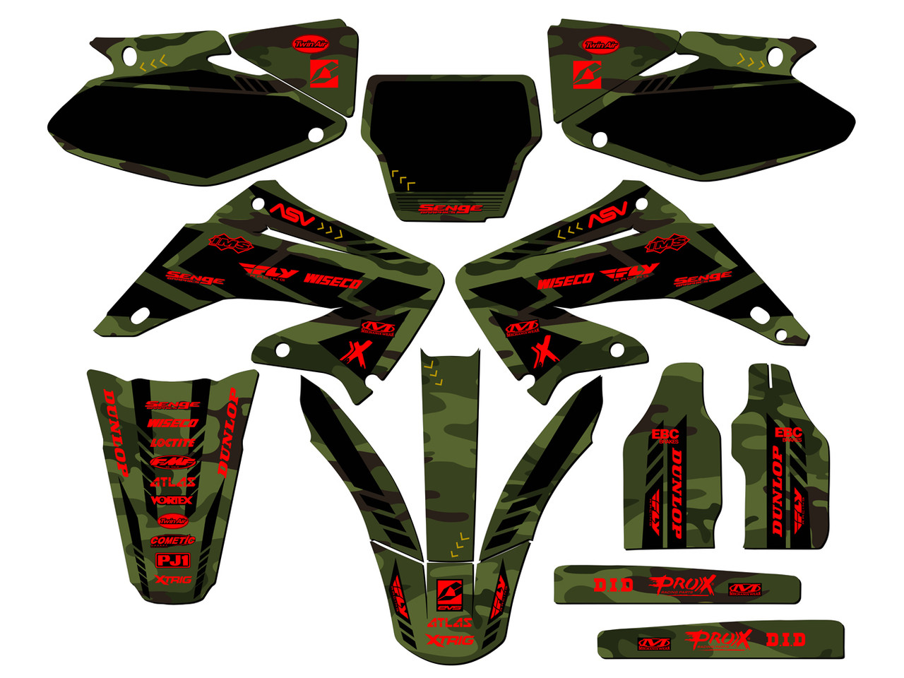 Honda CR 125R Dirt Bike Graphics Kit - APACHE | SENGE GRAPHICS INC