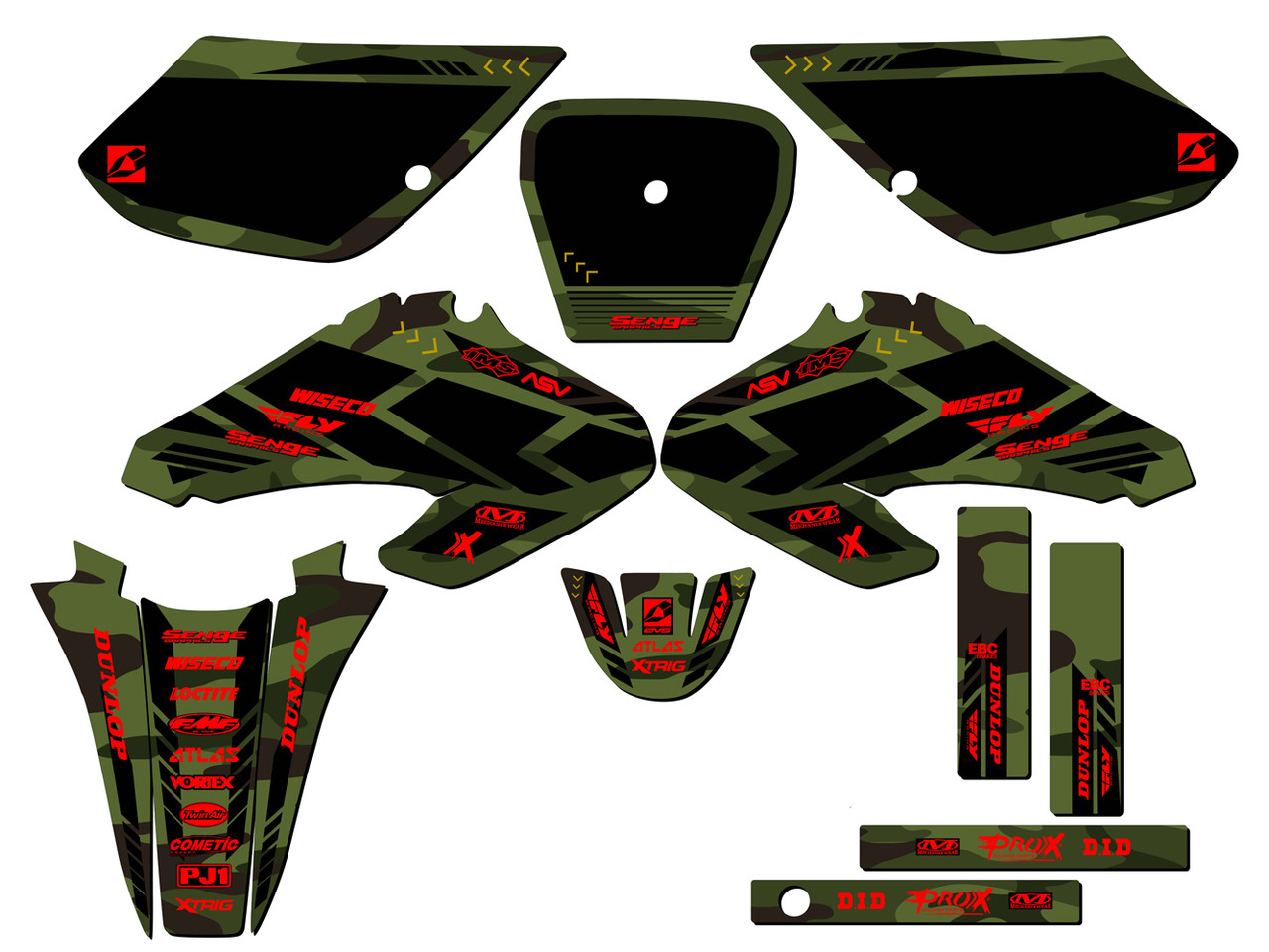 Honda XR 80 Dirt Bike Graphics Kit - APACHE | SENGE GRAPHICS INC