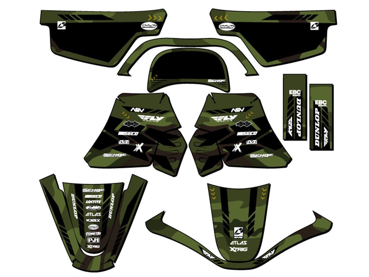 Yamaha PW 50 Dirt Bike Graphics Kit - APACHE | SENGE GRAPHICS INC