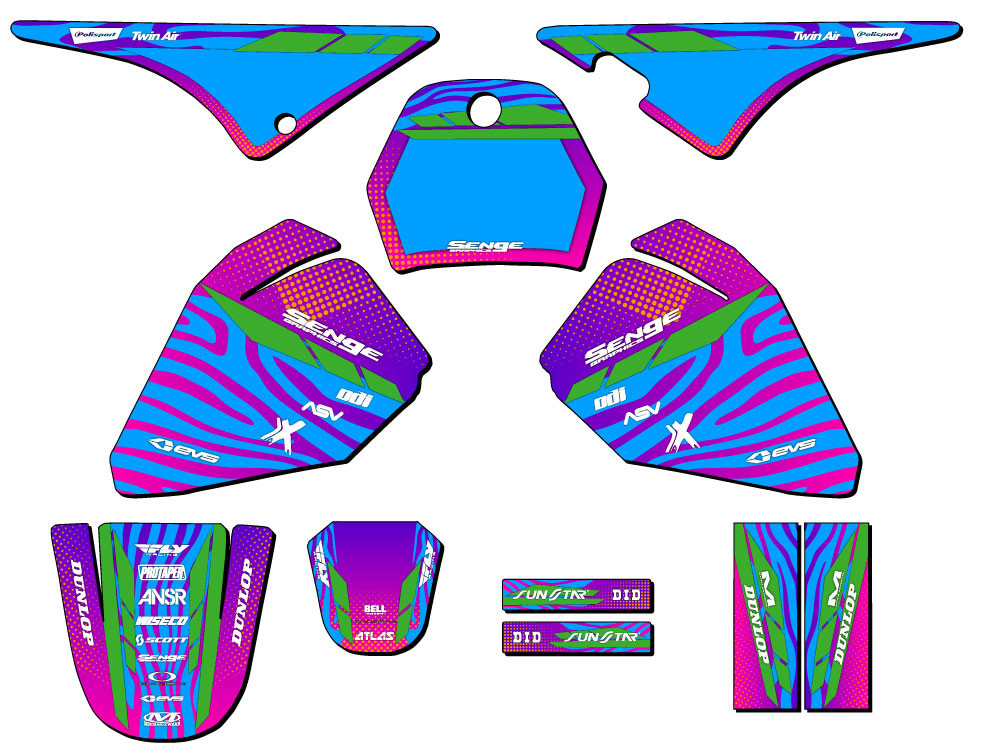 Yamaha PW 80 Dirt Bike Graphics Kit - TIGRE | SENGE GRAPHICS INC