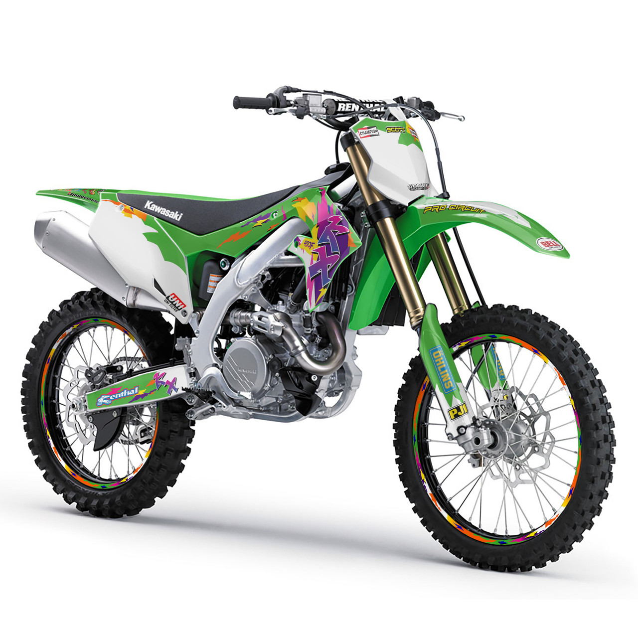 KAWASAKI KX MOTO MINI KIDS TEAM GREEN STICKERS Vintage Motocross KX80 KX85  KX100