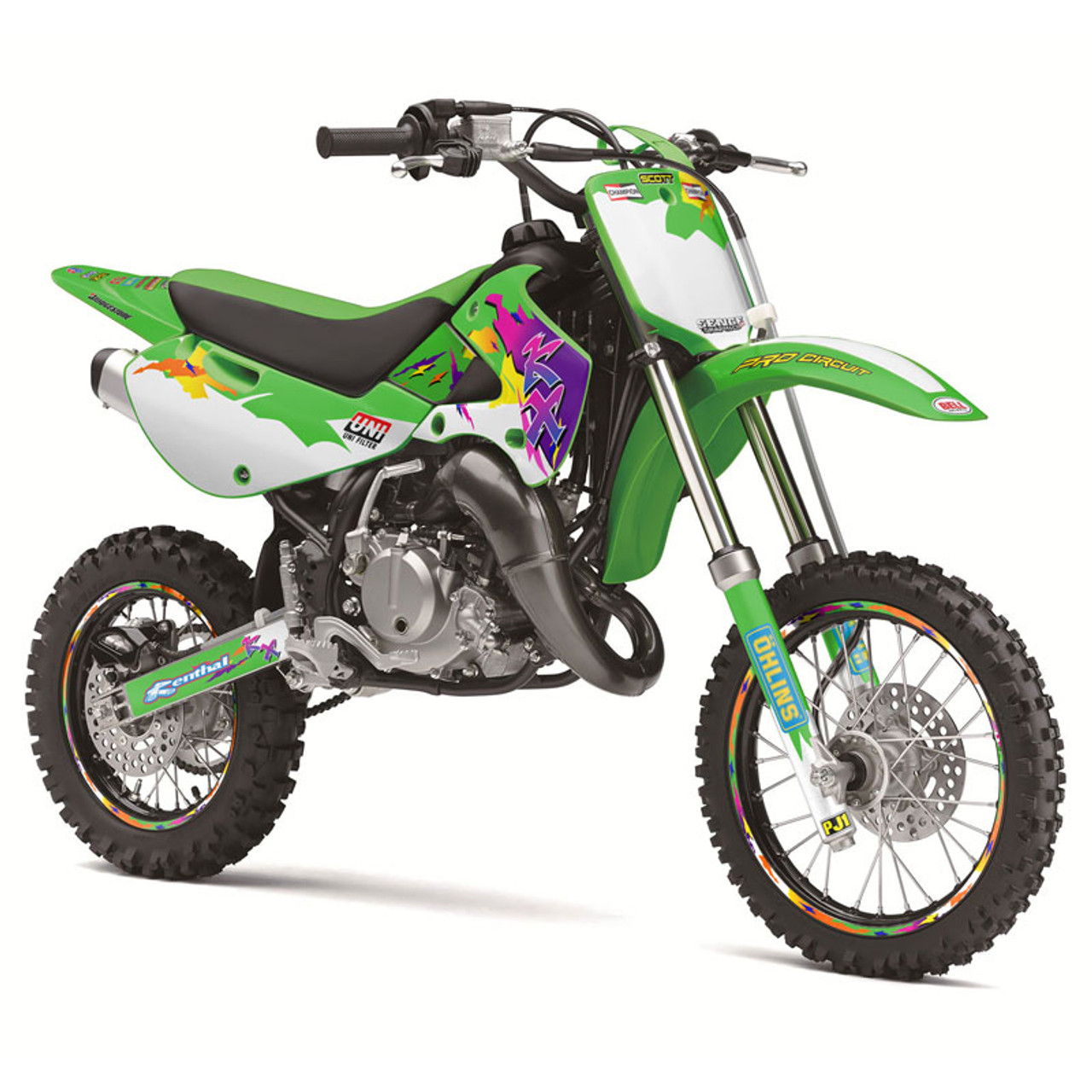 Kawasaki KX 65 Dirt Bike Graphics Kit - THROWBACK | SENGE GRAPHICS INC