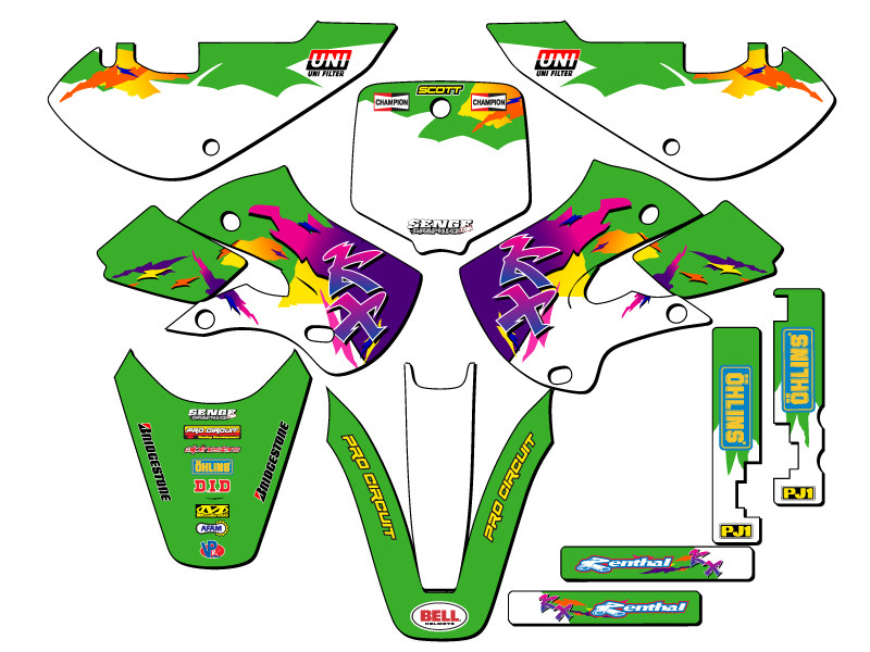 Kawasaki KX 65 Dirt Bike Graphics Kit - THROWBACK | SENGE GRAPHICS INC