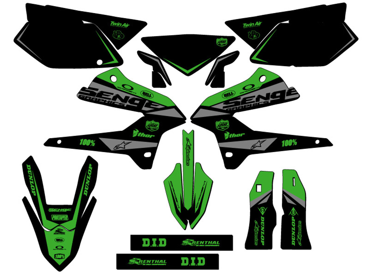 Kawasaki KLX 250 Dirt Bike Graphics Kit - BINARY | SENGE
