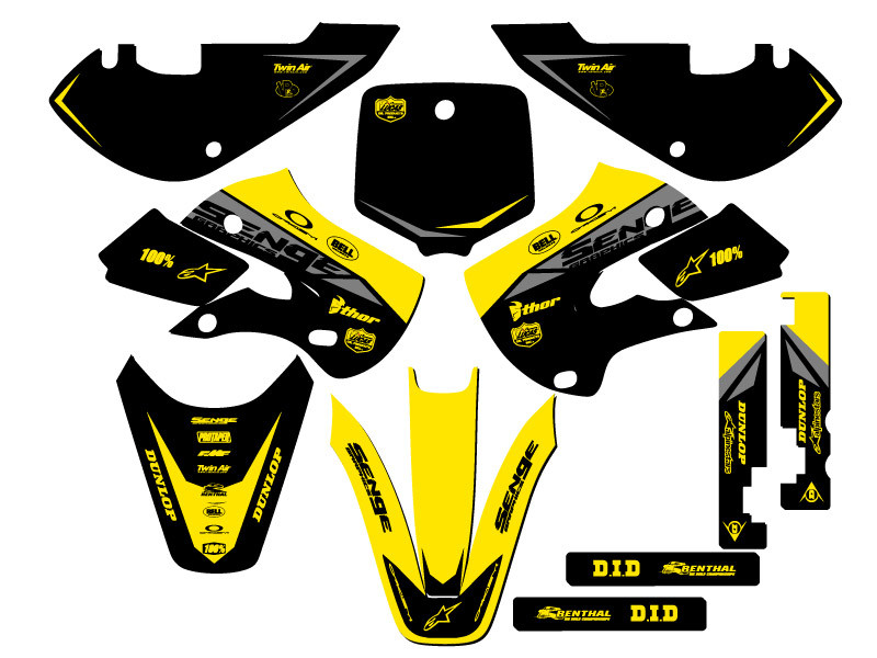 Suzuki DRZ 110 Dirt Bike Graphics Kit - BINARY | SENGE GRAPHICS INC