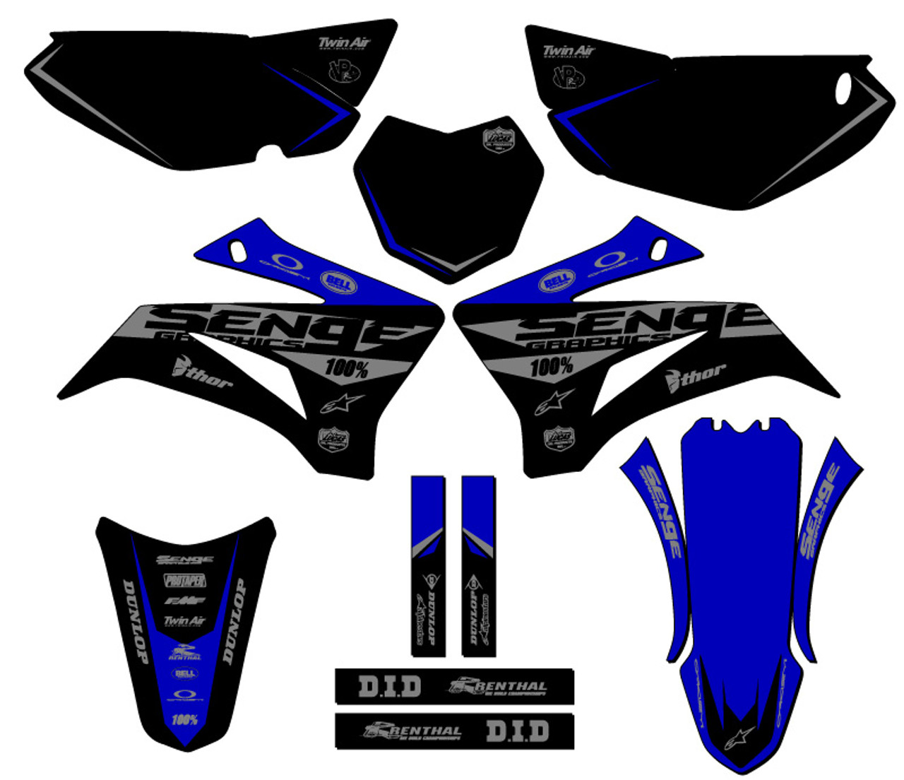 2000-2007 TTR 125 13 Fly Blue Sense Graphics Complete Kitヤマハ