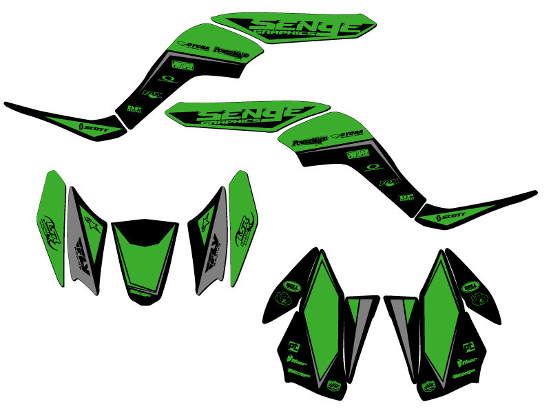 Kawasaki KFX 50 ATV Graphics Kit - BINARY | SENGE GRAPHICS INC