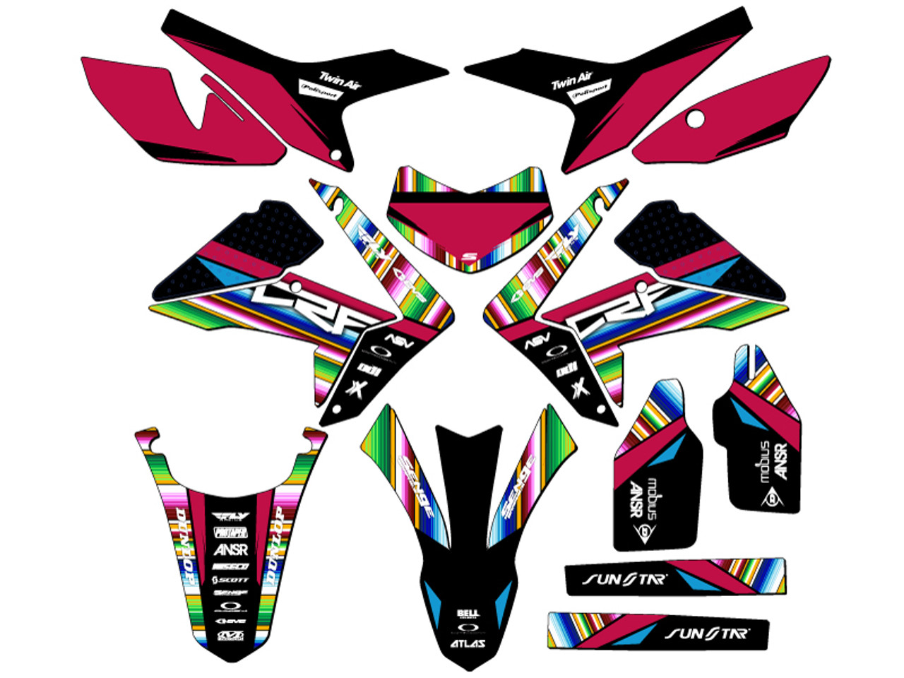 TRIPLE AUGHT DESIGN ステッカー seiji Honda CRF 250L Dirt Bike Graphics Kit - SERAPE | SENGE