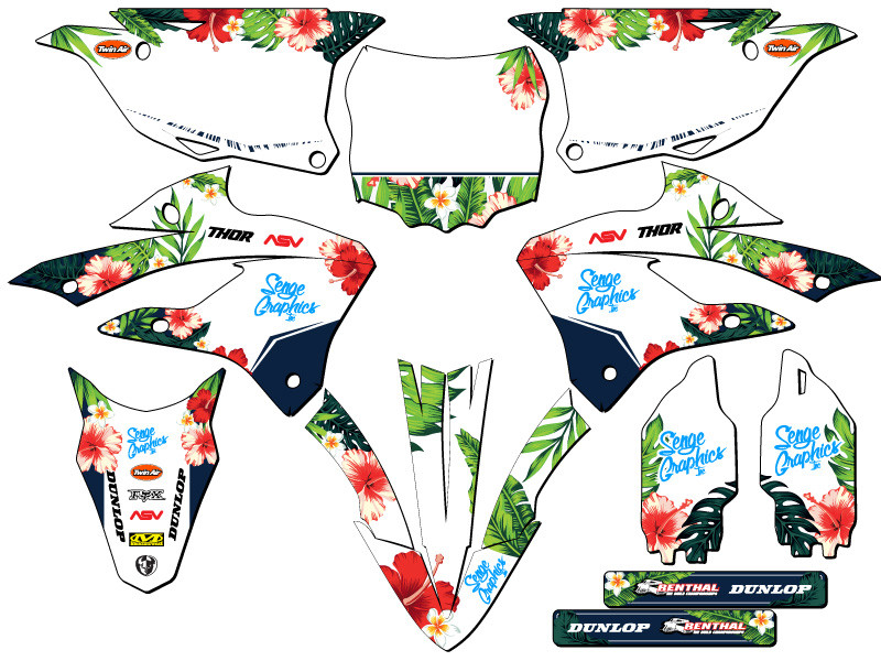 Kawasaki KX 85 Dirt Bike Graphics Kit - TROPIC | SENGE GRAPHICS INC