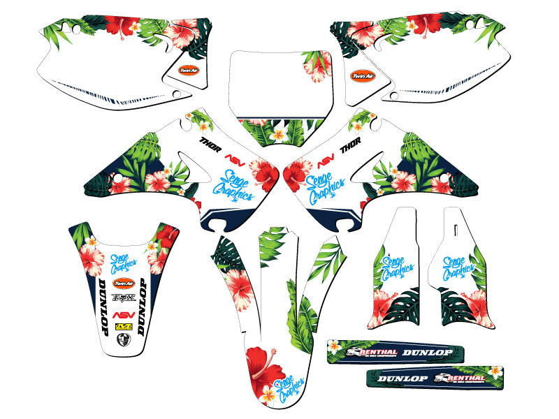 Kawasaki KX 125 Dirt Bike Graphics Kit - TROPIC | SENGE GRAPHICS INC