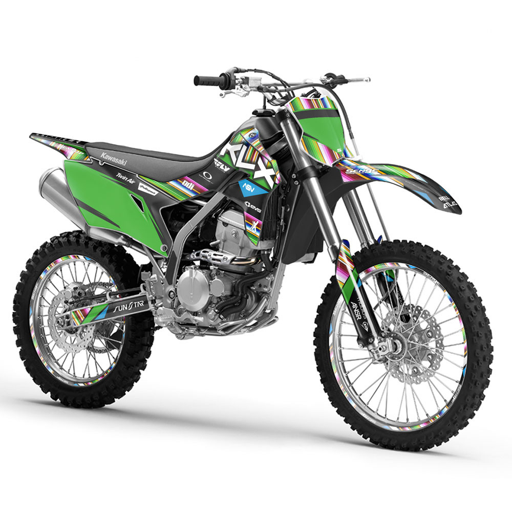 Kawasaki KLX 250 Dirt Bike Graphics Kit - SERAPE | SENGE GRAPHICS INC