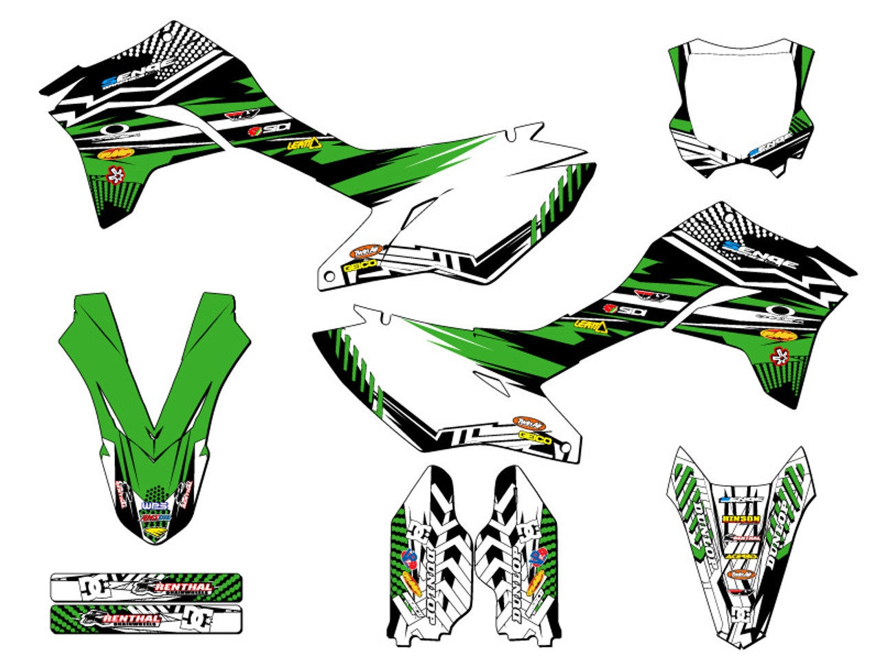 Kawasaki KLX 300R Dirt Bike Graphics Kit - MAYHEM | SENGE GRAPHICS INC