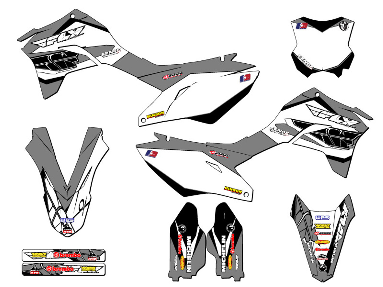 Kawasaki KLX 300R Dirt Bike Graphics Kit - 13 FLY | SENGE GRAPHICS INC