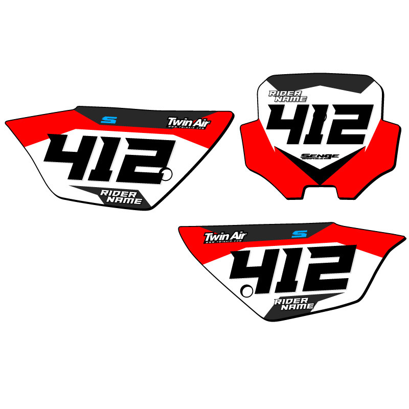 Honda CRF 100 Custom Dirt Bike Number Plate Graphics SG63 SENGE GRAPHICS INC