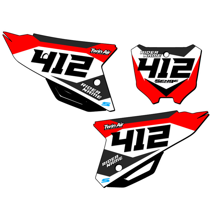 Honda CRF 450RWE Custom Dirt Bike Number Plate Graphics SG63 SENGE GRAPHICS INC