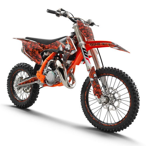 FLAMING GEARHEAD SHOWN ON KTM SX 85