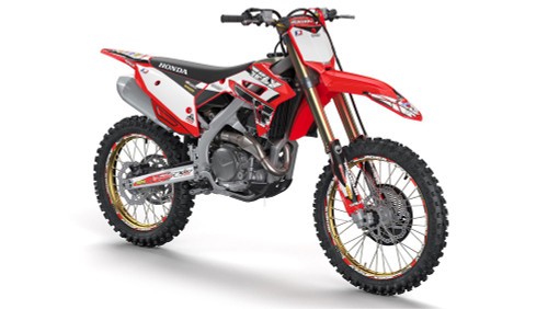 13 FLY RED SHOWN ON CRF 450