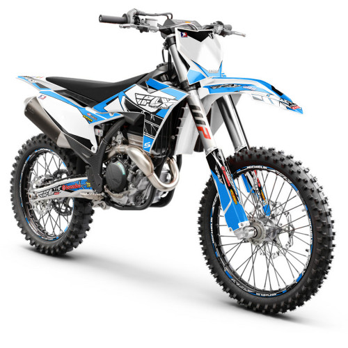 13 FLY SKY BLUE SHOWN ON KTM SX