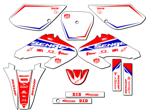 Honda XR 100 Dirt Bike Graphics Kit - BINARY | SENGE GRAPHICS INC