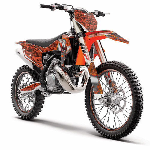 FLAMING GEARHEAD SHOWN ON KTM SX