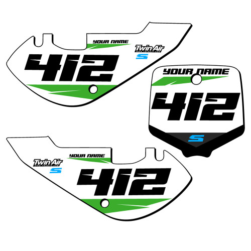 Custom Kawasaki KX 65 MX Number Plate Graphics Order Now | Senge
