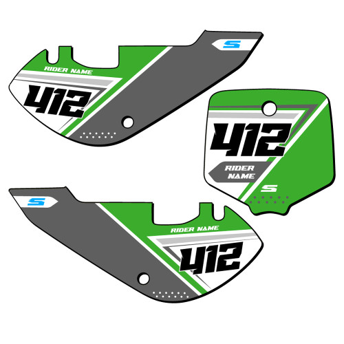 Custom Kawasaki KX 65 MX Number Plate Graphics Order Now | Senge