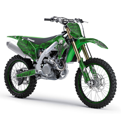 FLAMING GEARHEAD GREEN SHOWN ON KX 450