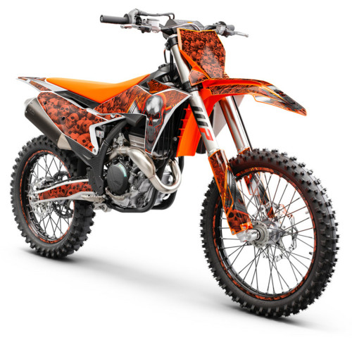 FLAMING GEARHEAD SHOWN ON KTM SX