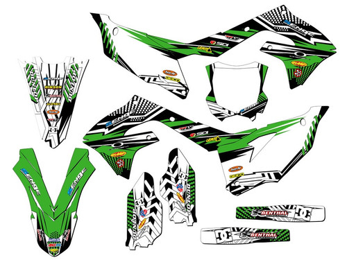 Kawasaki KX 450F Dirt Bike Graphics Kit - APACHE | SENGE GRAPHICS INC