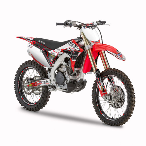 13 FLY RED SHOWN ON CRF 450