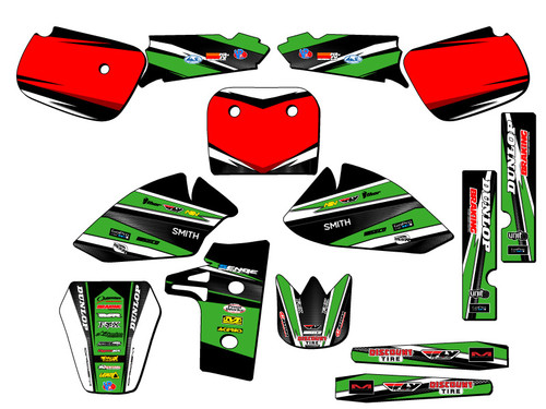 Throwback Graphics Kit For Kawasaki KX60 (1984-2004) – Custom Name & Number – KALAIR GFX