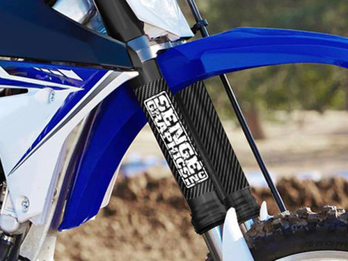 Senge Stamp Upper Fork Protector Carbon Fiber On The Bike