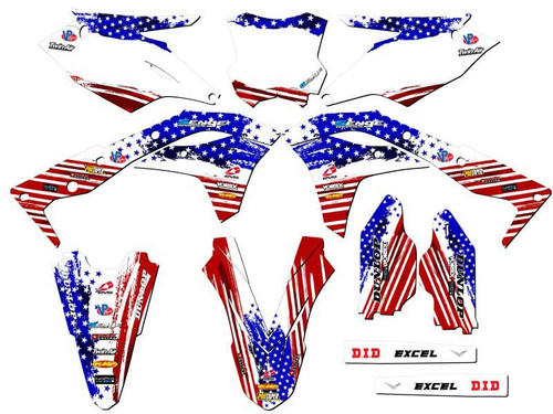 Honda CRF 250F Dirt Bike Graphics Kit - MERICA | SENGE GRAPHICS INC