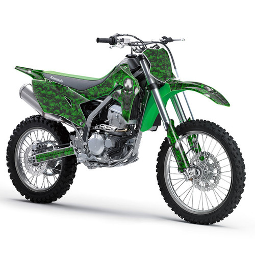FLAMING GEARHEAD SHOWN ON KLX 300