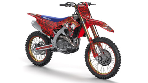 FLAMING GEARHEAD RED SHOWN ON CRF 450R