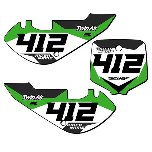 Custom Kawasaki KX 65 MX Number Plate Graphics Order Now | Senge
