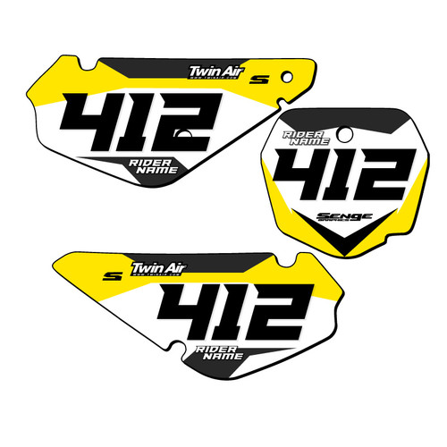 Custom Suzuki RM 85 MX Number Plate Graphics Order Now | Senge