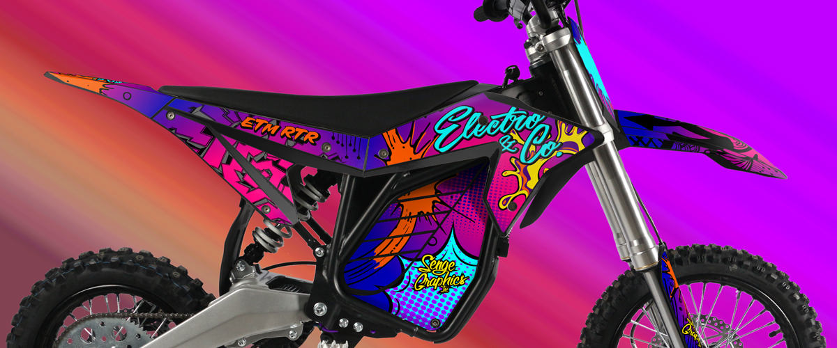 アート・デザイン・音楽 Dessins Tout-Terrain ZANY ETM RTR Electric Bike Graphics Kit | SENGE GRAPHICS INC