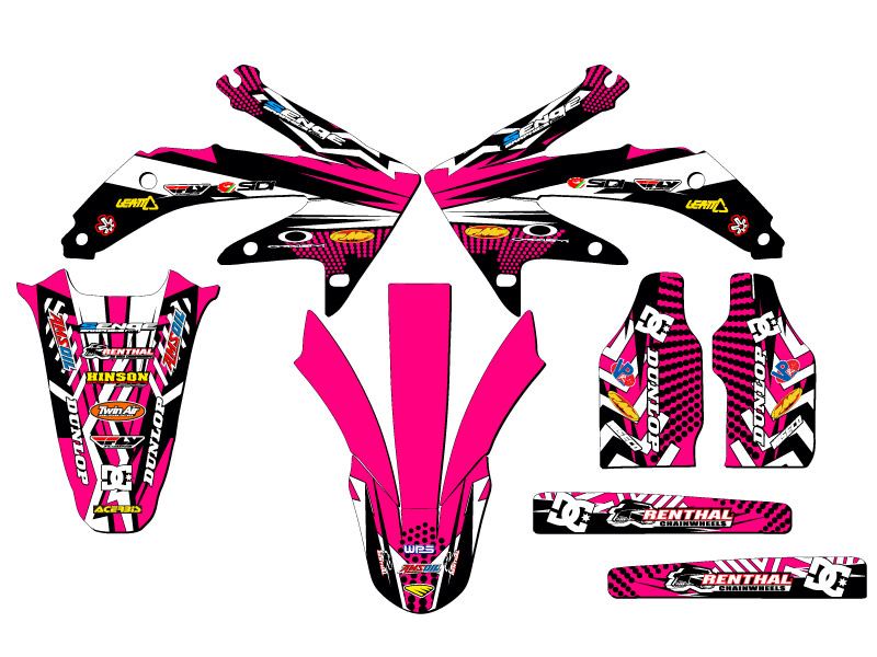 2005-2007 CRF 450 R MAYHEM Pink Senge Graphics Kit Compatible with Honda - Picture 2 of 10
