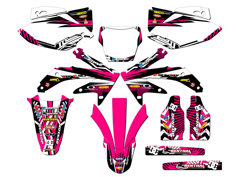 2005-2007 CRF 450 R MAYHEM Pink Senge Graphics Kit Compatible with Honda - Picture 5 of 10