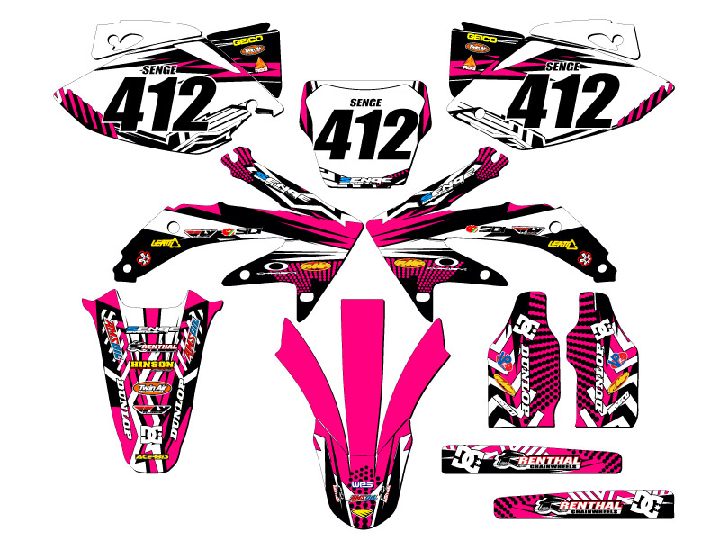 2005-2007 CRF 450 R MAYHEM Pink Senge Graphics Kit Compatible with Honda - Picture 8 of 10