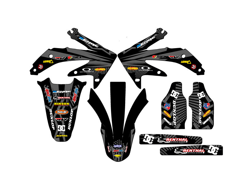 2008 CRF 450 R MAYHEM Black Senge Graphics Kit Compatible with Honda - Picture 2 of 10