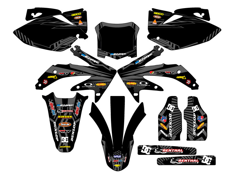 2008 CRF 450 R MAYHEM Black Senge Graphics Kit Compatible with Honda - Picture 5 of 10