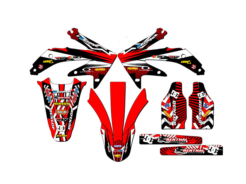 2008 CRF 450 R MAYHEM Red Senge Graphics Kit Compatible with Honda - Picture 2 of 10