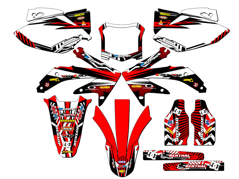 2008 CRF 450 R MAYHEM Red Senge Graphics Kit Compatible with Honda - Picture 5 of 10