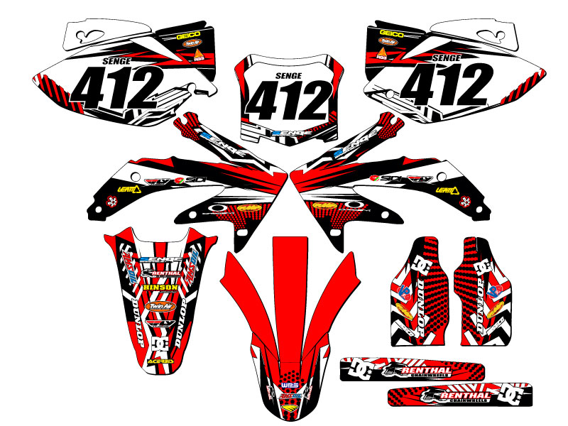 2008 CRF 450 R MAYHEM Red Senge Graphics Kit Compatible with Honda - Picture 8 of 10